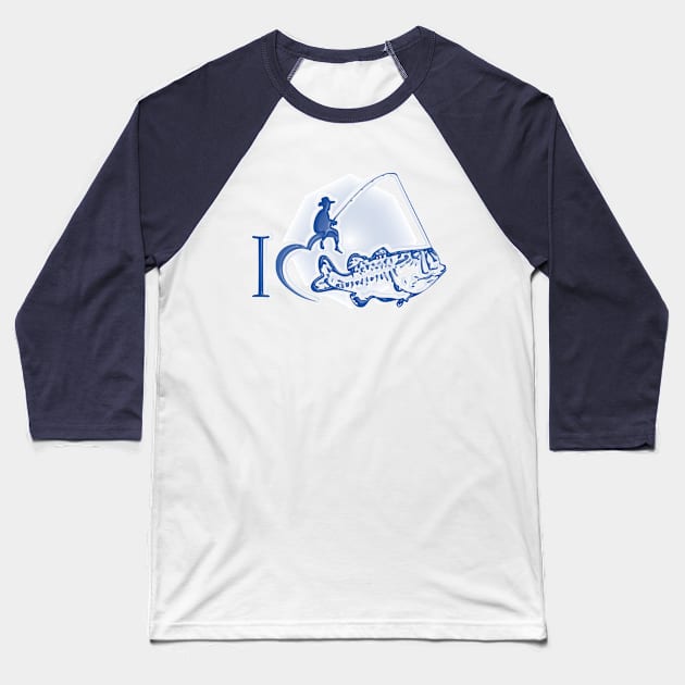 Love Fishing Baseball T-Shirt by Moses77